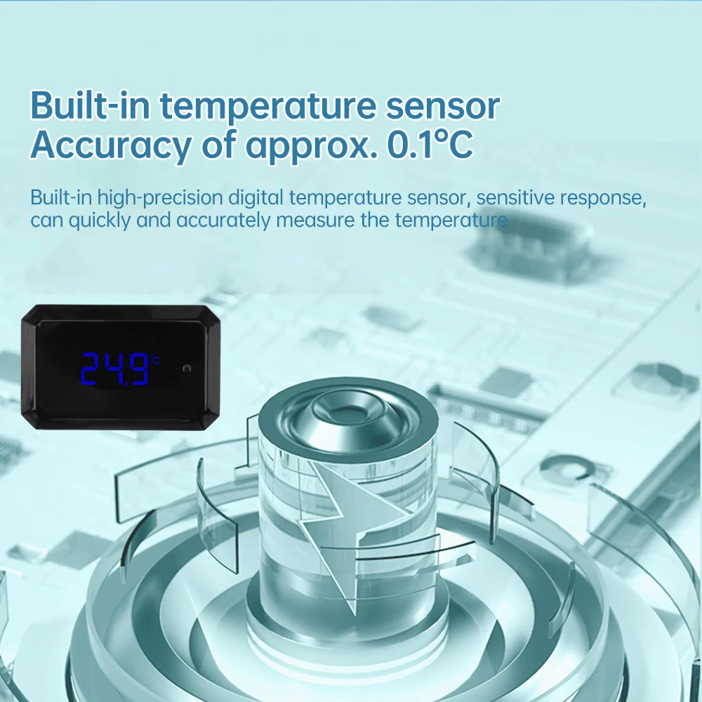 Termometro per acquario autoadesivo 0-50 ℃ termometro elettronico con Display digitale LCD ad alta precisione con batteria