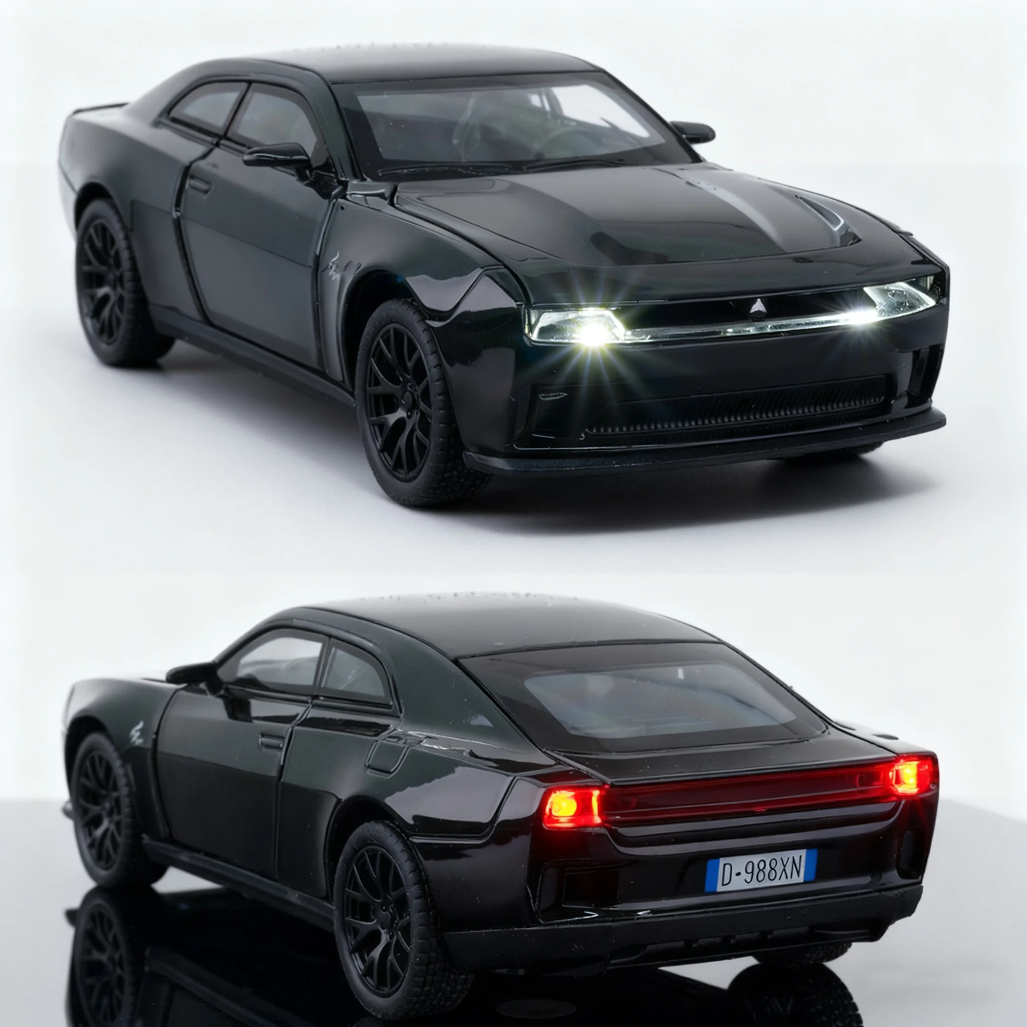 1:32 Supercar Hellcat Tomahawk Model Toys Alloy Diecast Sound Light Doors Opened Pull Back Exquisite Sports Cars for Kids Gifts