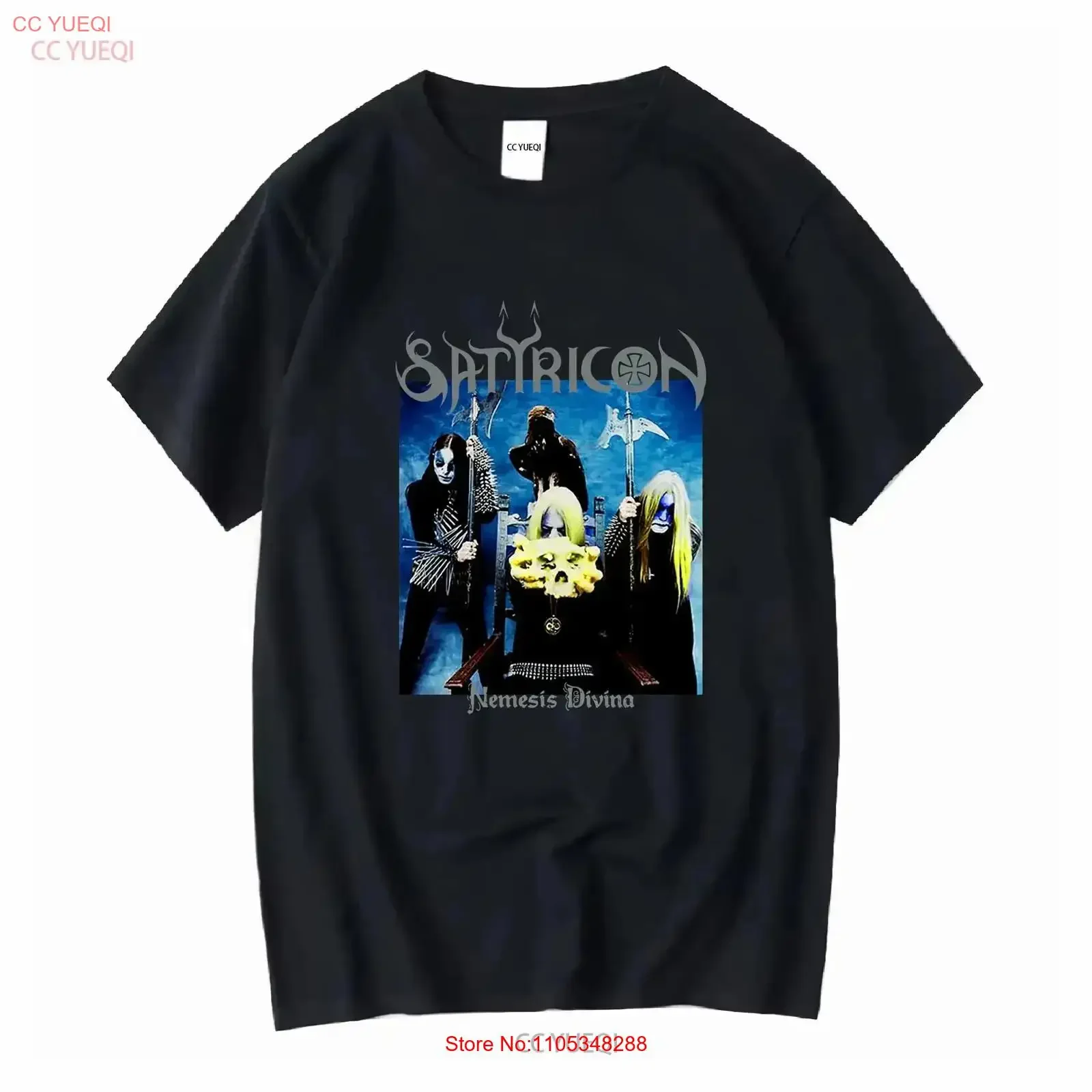 SATYRICON Nemesis Divina T SHIRT Mens Size S Black Metal MT12 vintage Washed Slightly streetwear Casual designer clothes homme