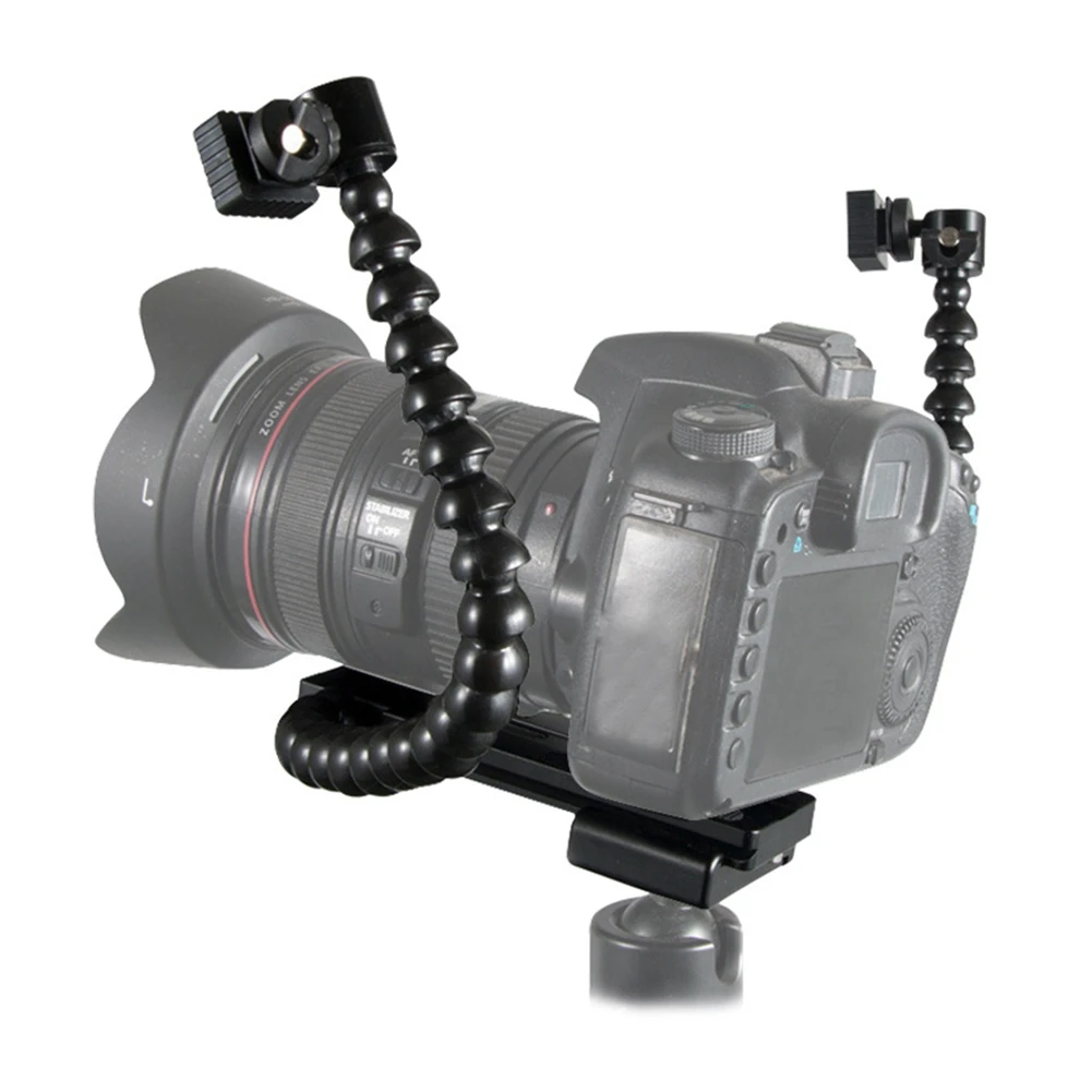 Soporte Flexible de doble brazo para Flash, soporte de montaje para Canon, Nikon, Pentax, Macro Shot, accesorios para cámara