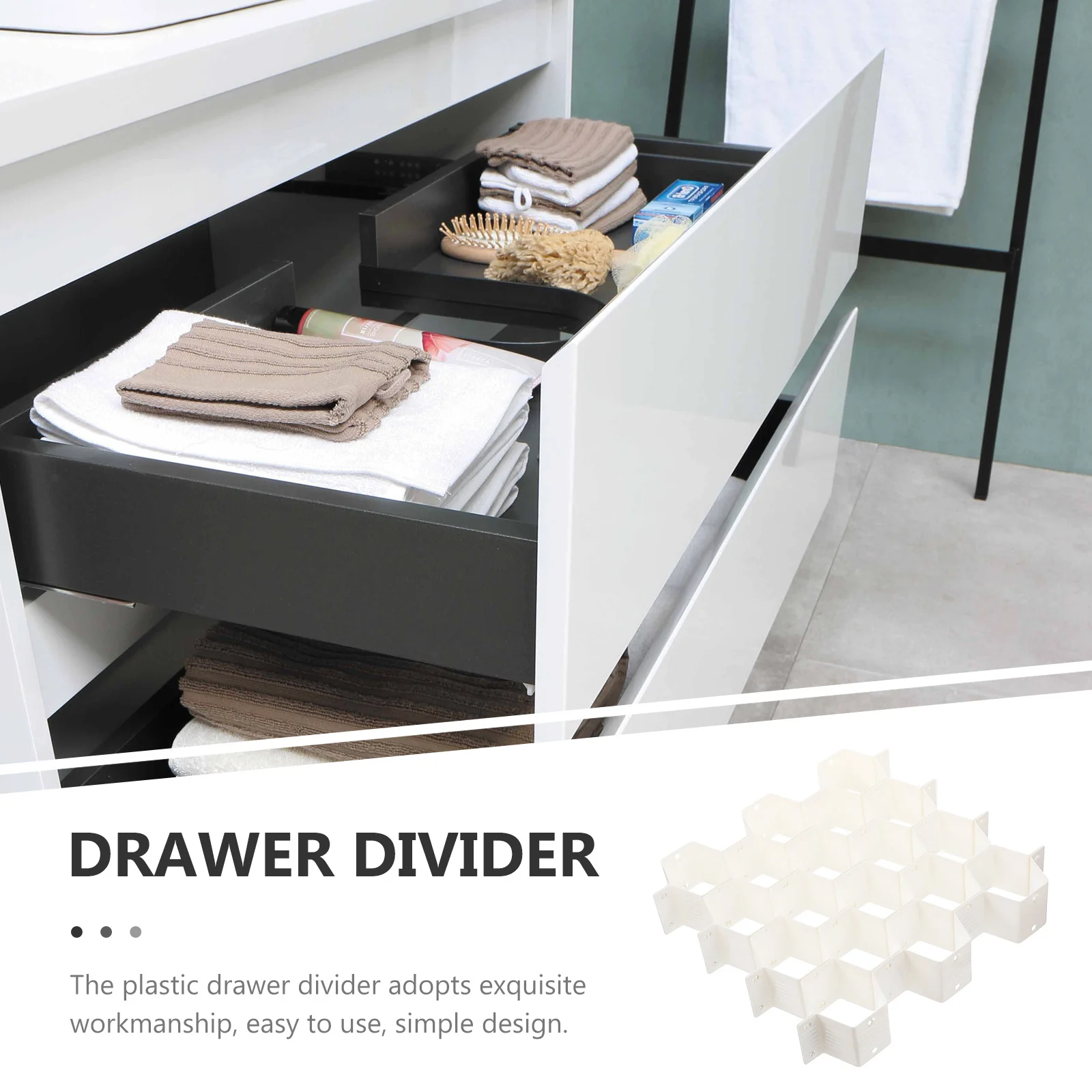 

1 set 1 Set Plastic Drawer Divider Organizer Socks Separator Sub-Grid Household Office Storage Closet Dresser Vanity Divider For