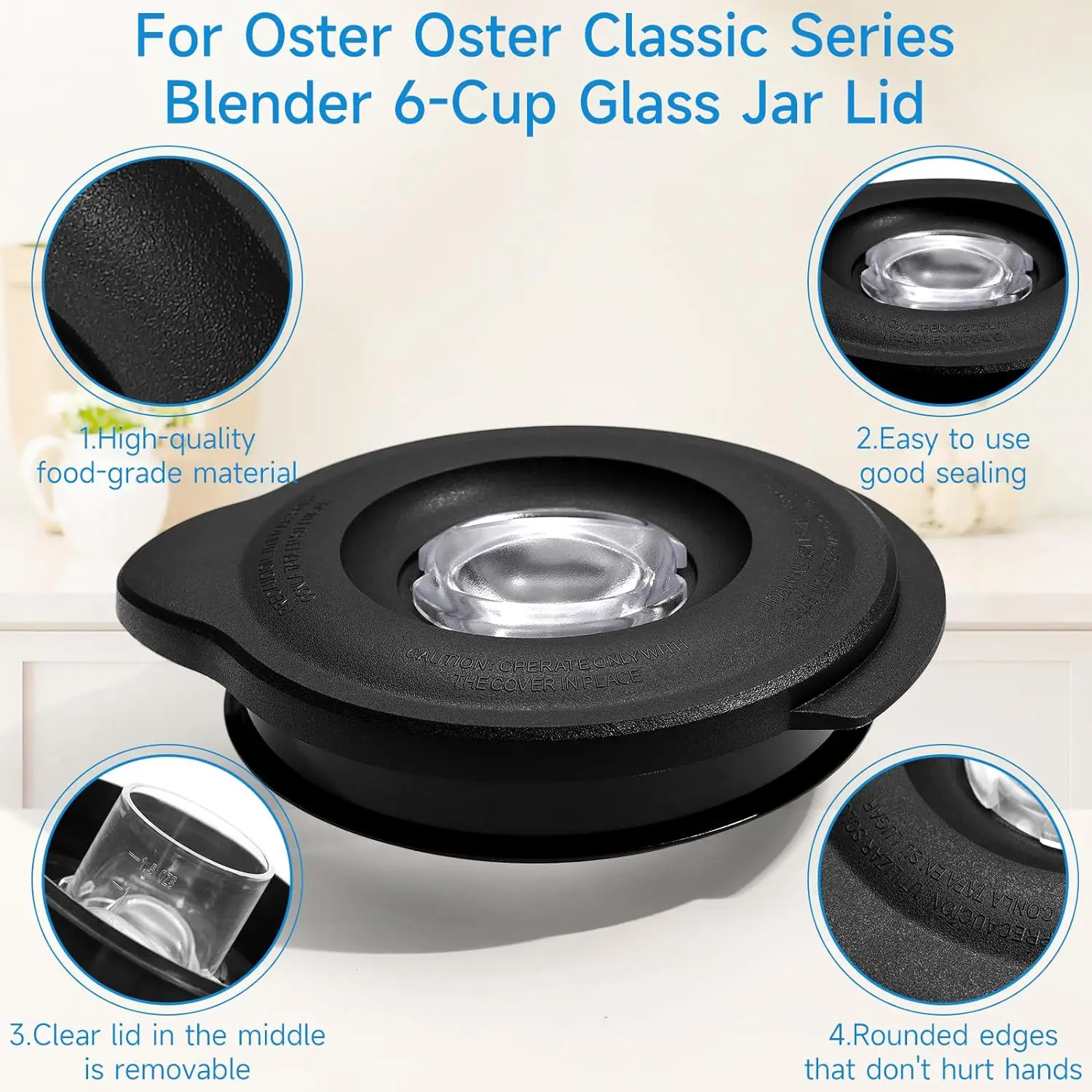 غطاء غطاء خلاط 6 أكواب لجرة خلاط أوستر 124461-000-000 178891-000-000 يناسب قطع غيار غطاء الخلاط Os-ter Pro 1200