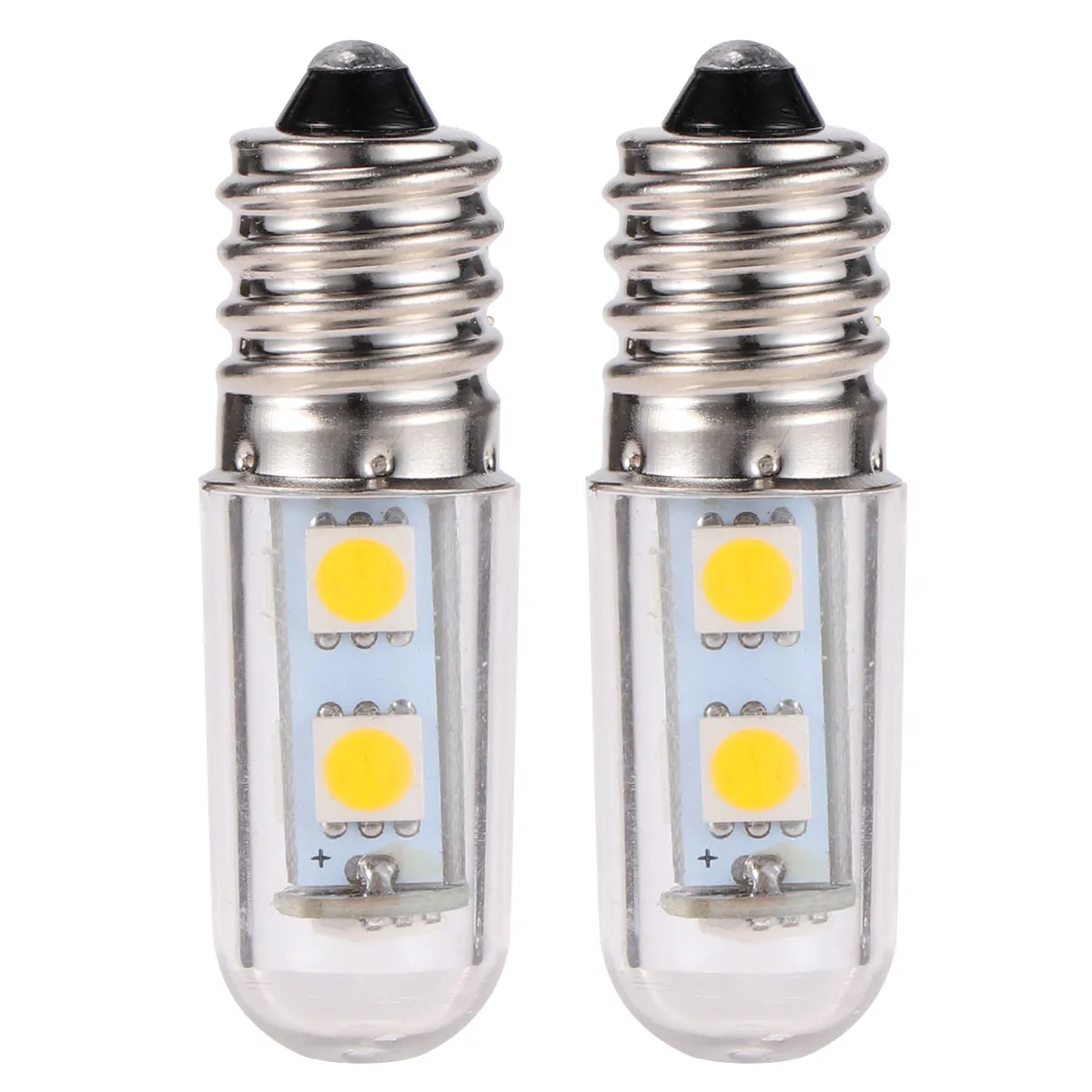 2Pcs LED Refrigerator Light Bulb E14 Base Warm White 220V Long Life Energy Saving Fridge Lamp for Chandelier Wall Sconce Range