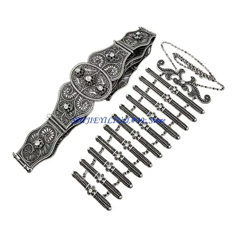 E21F Women Belly Chain Belt Accessory Body Jewelry Set Perfect For Stage Performances