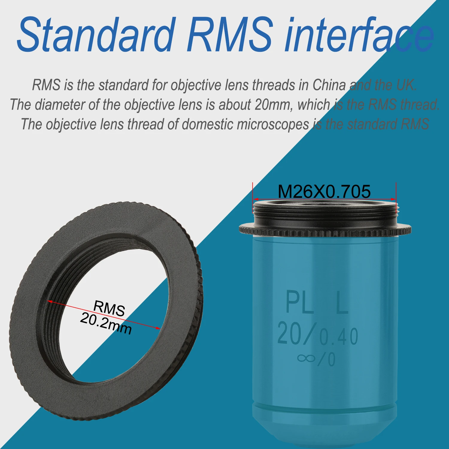 Koppace RMS เพื่อ M26กล้องจุลทรรศน์วงแหวนอะแดปเตอร์วัตถุประสงค์ M20กับอินเทอร์เฟซอะแดปเตอร์ M26