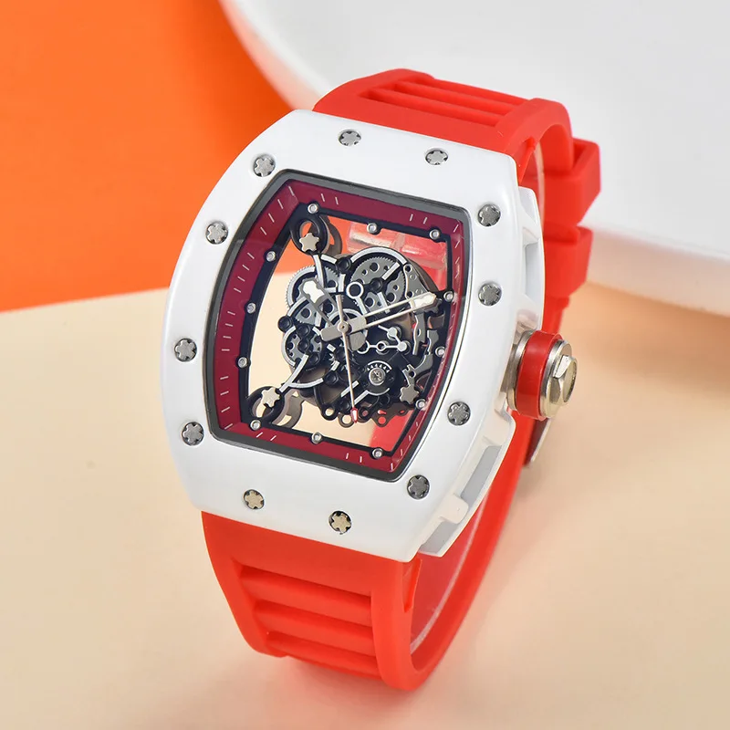 New skeleton personality tiger head watch ceramic oil mechanical movement unisex watch