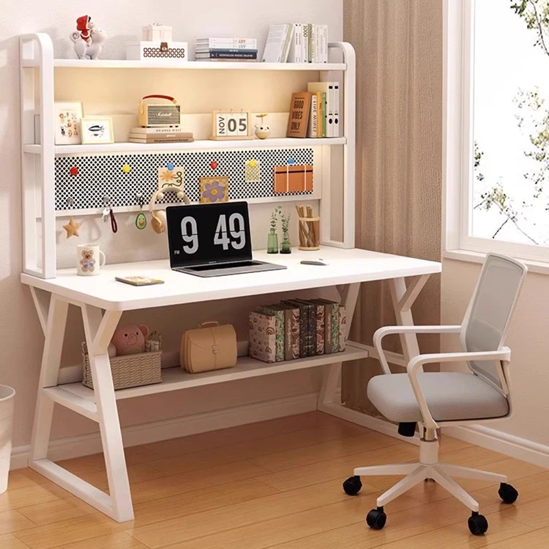 

Executive Storage Computer Desks White Writing Supplies School Gaming Desk Bookshelf Conference Mesa De Computador Furniture