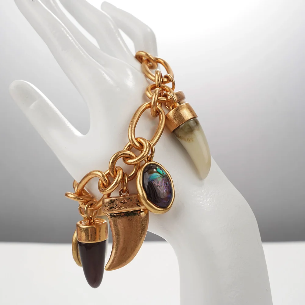

Bullhorn Bracelet Fashion Heavy Craft Stainless Steel Jewelry Unique Design Charm Bohemian Style 2025 Trend