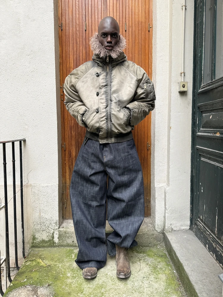 

Куртка-бомбер No Faith Studios N2B Heavyweight Washed Vintage с меховым воротником, повседневная, теплая, с длинными рукавами, укороченная, в американском стиле