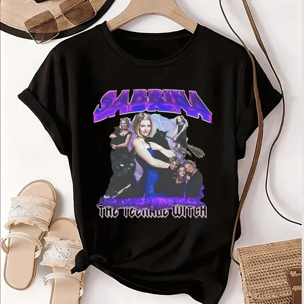 Camiseta Vintage Sabrina The Teenage Witcht, camiseta Vintage de bruja, camiseta Harajuku de tendencia neutra, camiseta gráfica, camisetas gráficas