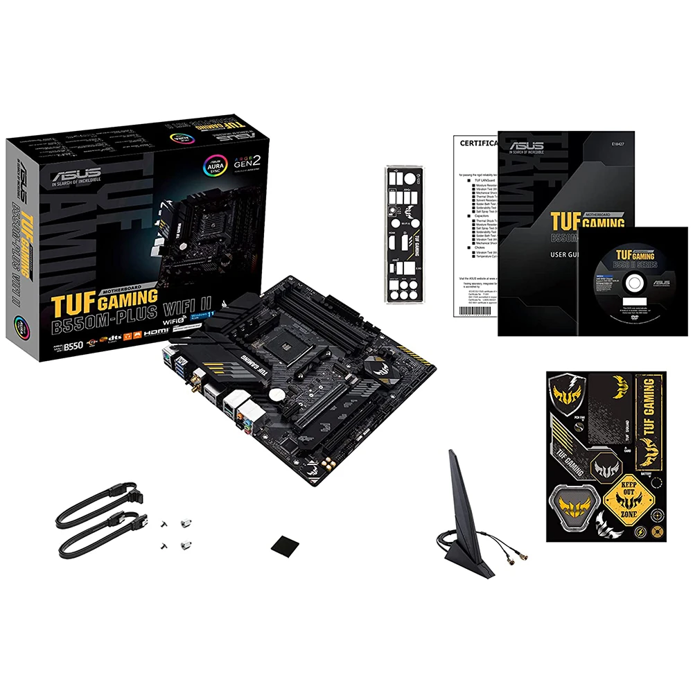 ASUS AMD TUF GAMING B550M PLUS (WI-FI) II Micro-ATX B550M Motherboard DDR4 4600 MHz 128G Mining Set AM4 Support AMD Ryzen CPU