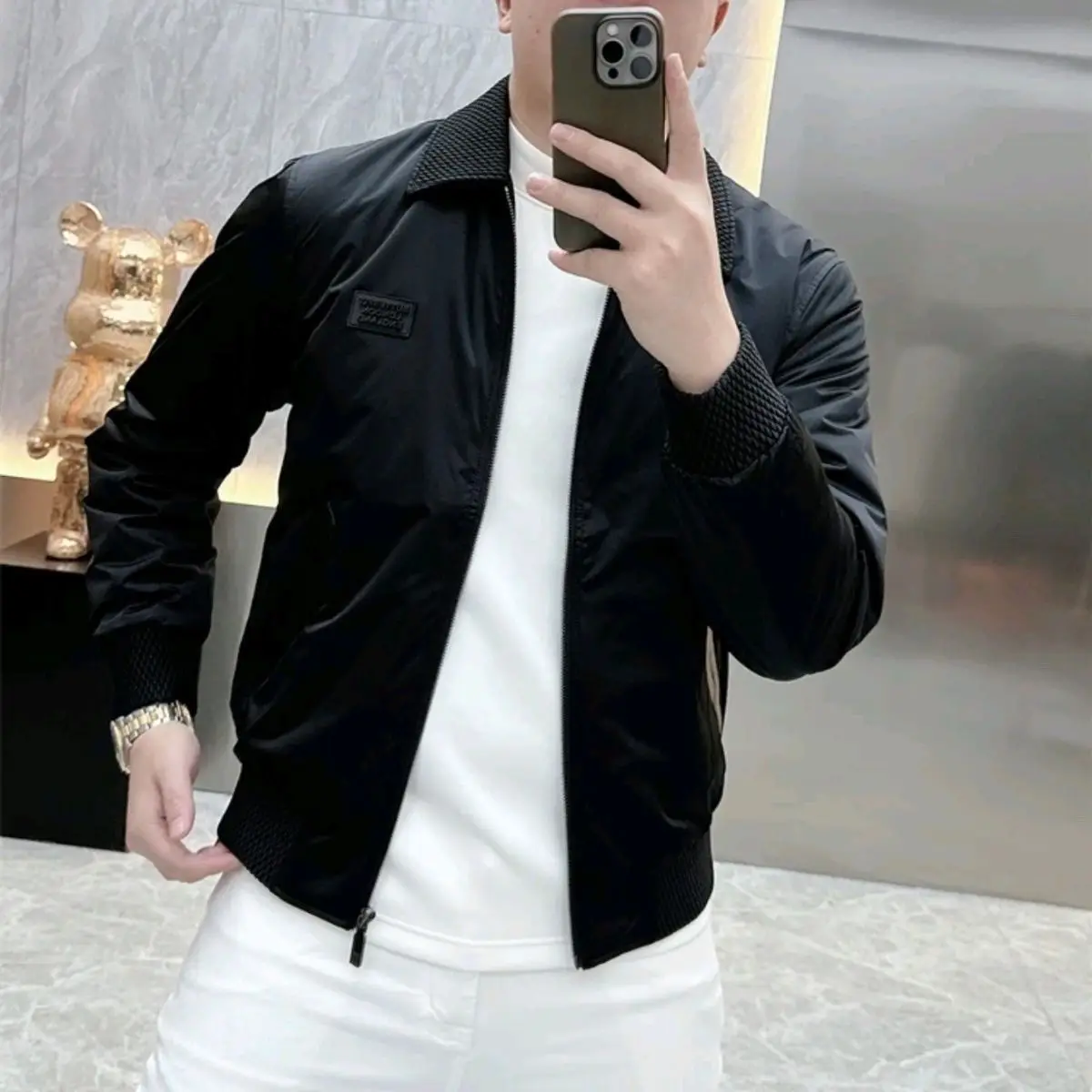 2025 Spring and Autumn New Luxury Fashion Turn-Down Collar Jacket for Men Simple Versatile High-Quality Loose Casual Coat