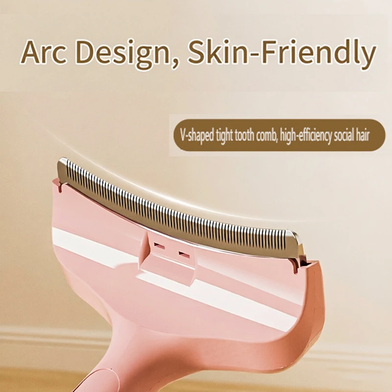 ABS Pet Dog Knotting Comb Curved Cat Hair Remover Long Handle Pet Brush for Cats Dogs Kitten Grooming Supplies Pet Supplies view 4