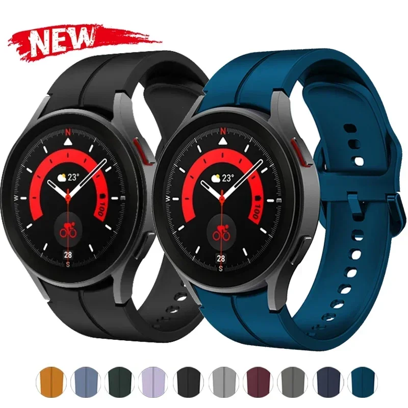 20mm Silicone Strap for Samsung Galaxy Watch 5 4 40mm 44mm Classic 46mm 42mm No Gap Sport Watchband Correa Watch 5 Pro 45mm Band