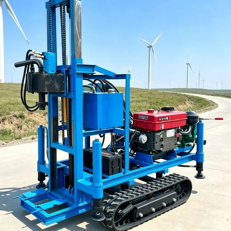 Customized Crawler Chassis Diesel Water Well Drilling Rig, Mobile Drilling Equipment for Farm Drought‑Resistant Irrigation