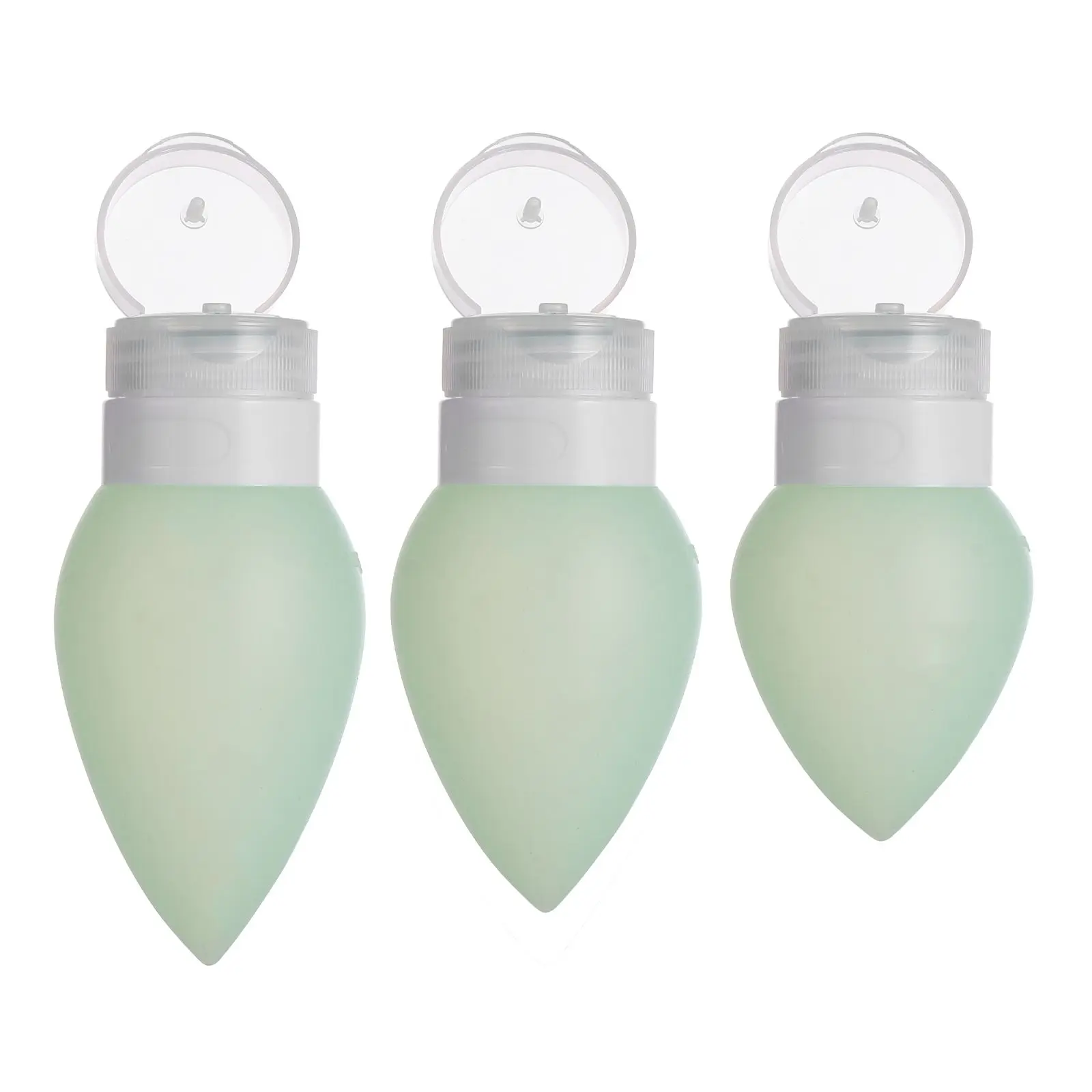 

3 Pcs 38ml 60ml 89ml Portable Silicone Bottles Leak Proof Empty Refillable Travel Sub-package Cosmetics Lotion Storage