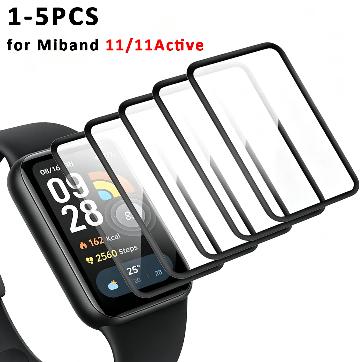 1-5 Stück Displayschutzfolien für Xiaomi MIband 11 /11 Active Anti-Kratz-Uhrenfolie für miband 11 3D Gebogene HD-Abdeckung Zubehör