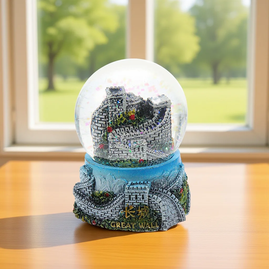 

Great Wall Crystal Ball Craft Resin Decor For Home Office Living Room Study Bookshelf Window Sill Decoration Party Holiday Diy