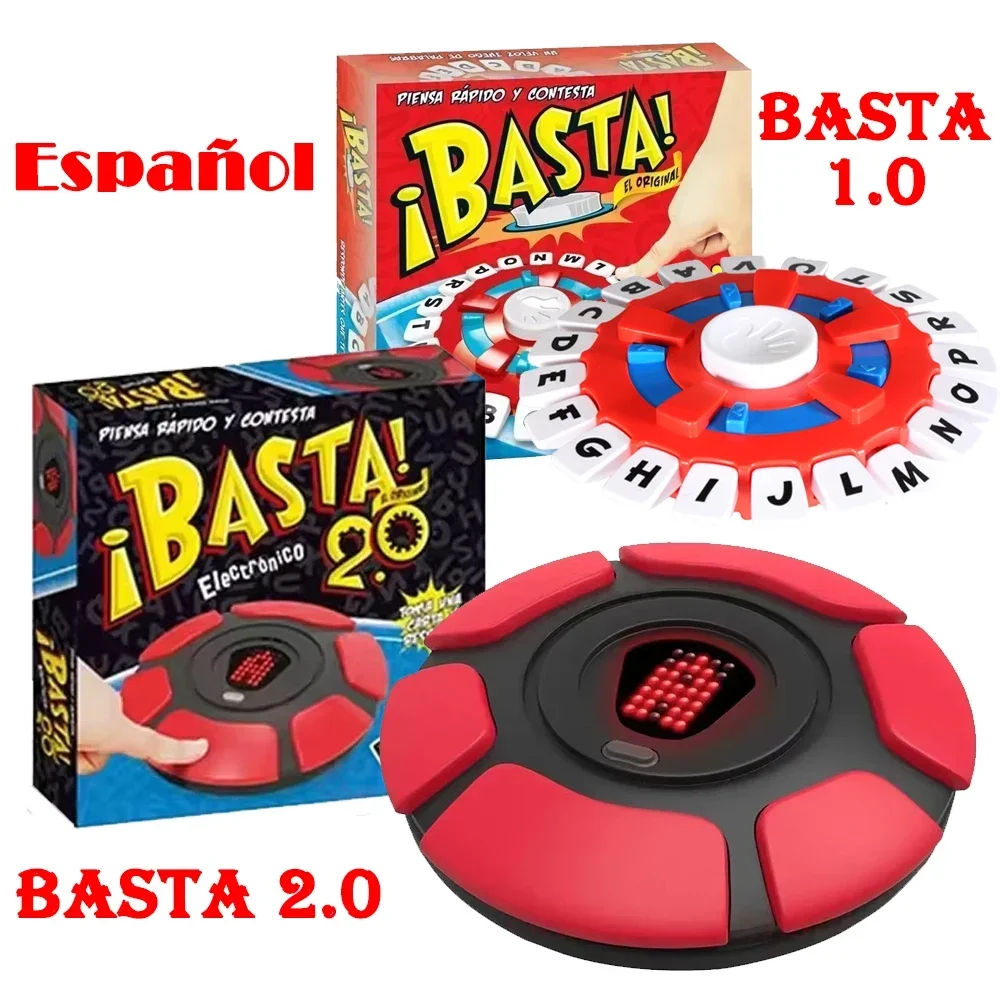 Basta 2.0 Spanish Board Games Quick Thinking Letters Pressing Digital Display Family Games Party Gifts Portable Basta En Español