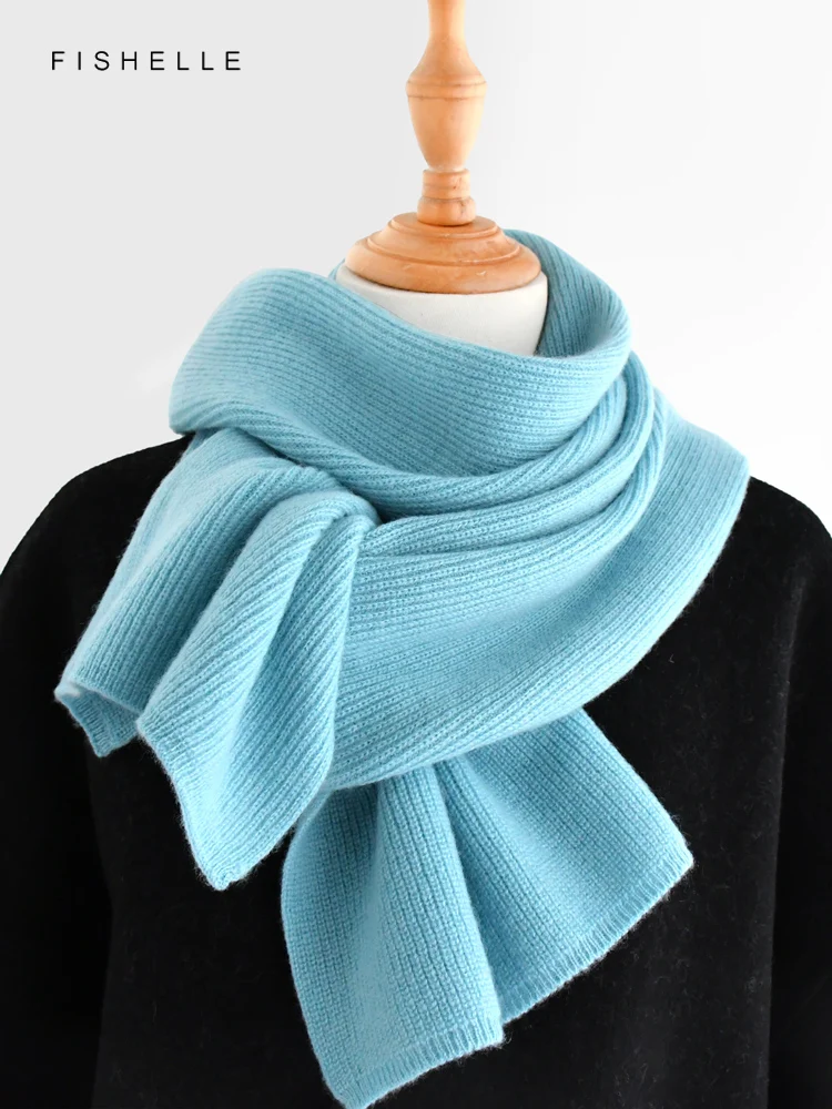 Green blue solid color cashmere scarf winter female wool scarves knitted men women wraps soft warm shawl thick lady luxury gifts