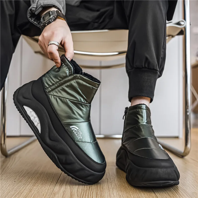 Outdoor Men Flat Ankle Short Boots Solid Cowhide Minimalist Stitching Wear Resistant Non Slip Sole Daily Business Casual Booties