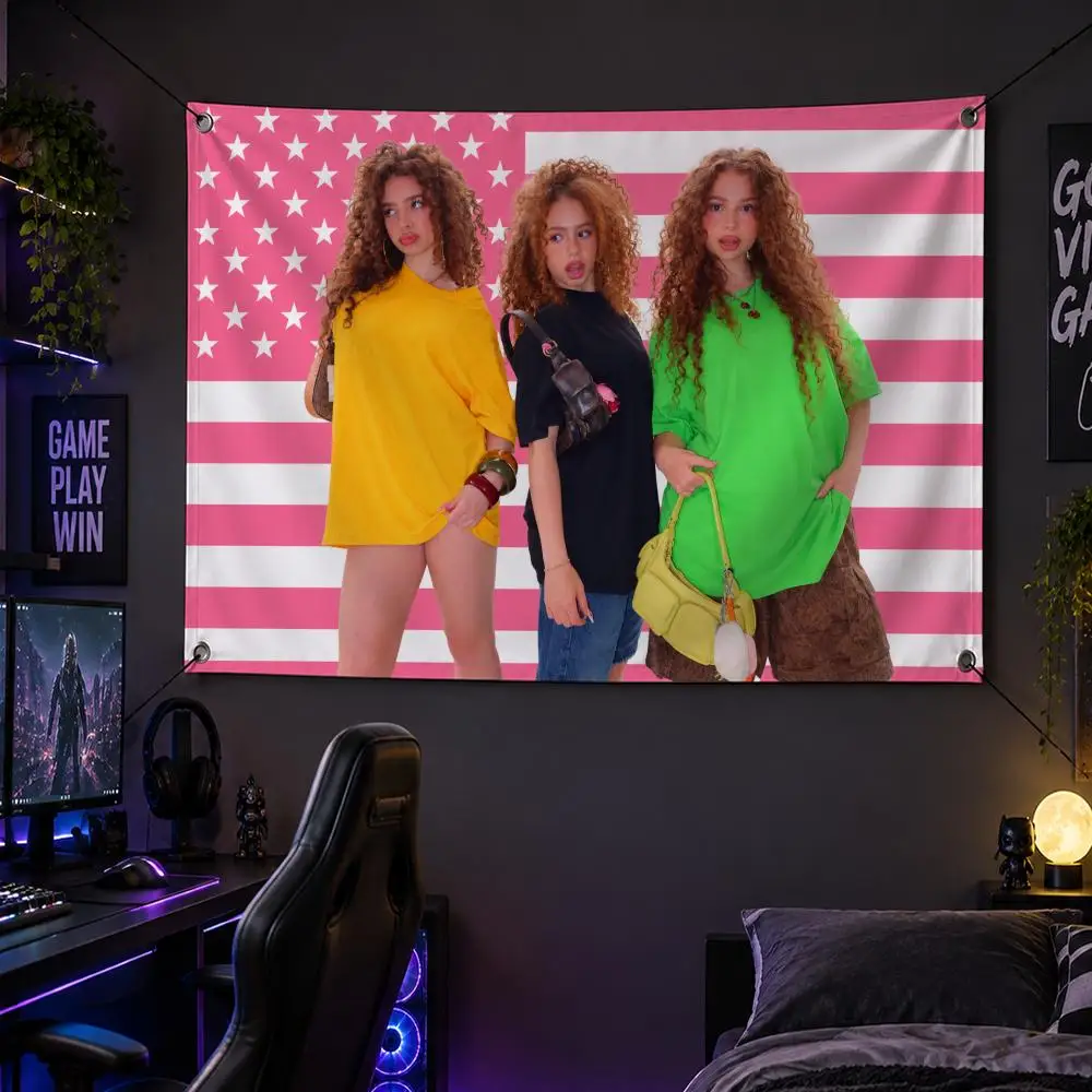 Influencer K-Kalogeras Sisters Flags Banner Decor for Bedroom,Garden,Party,Club,Gaming Room,Garage Fan Gift