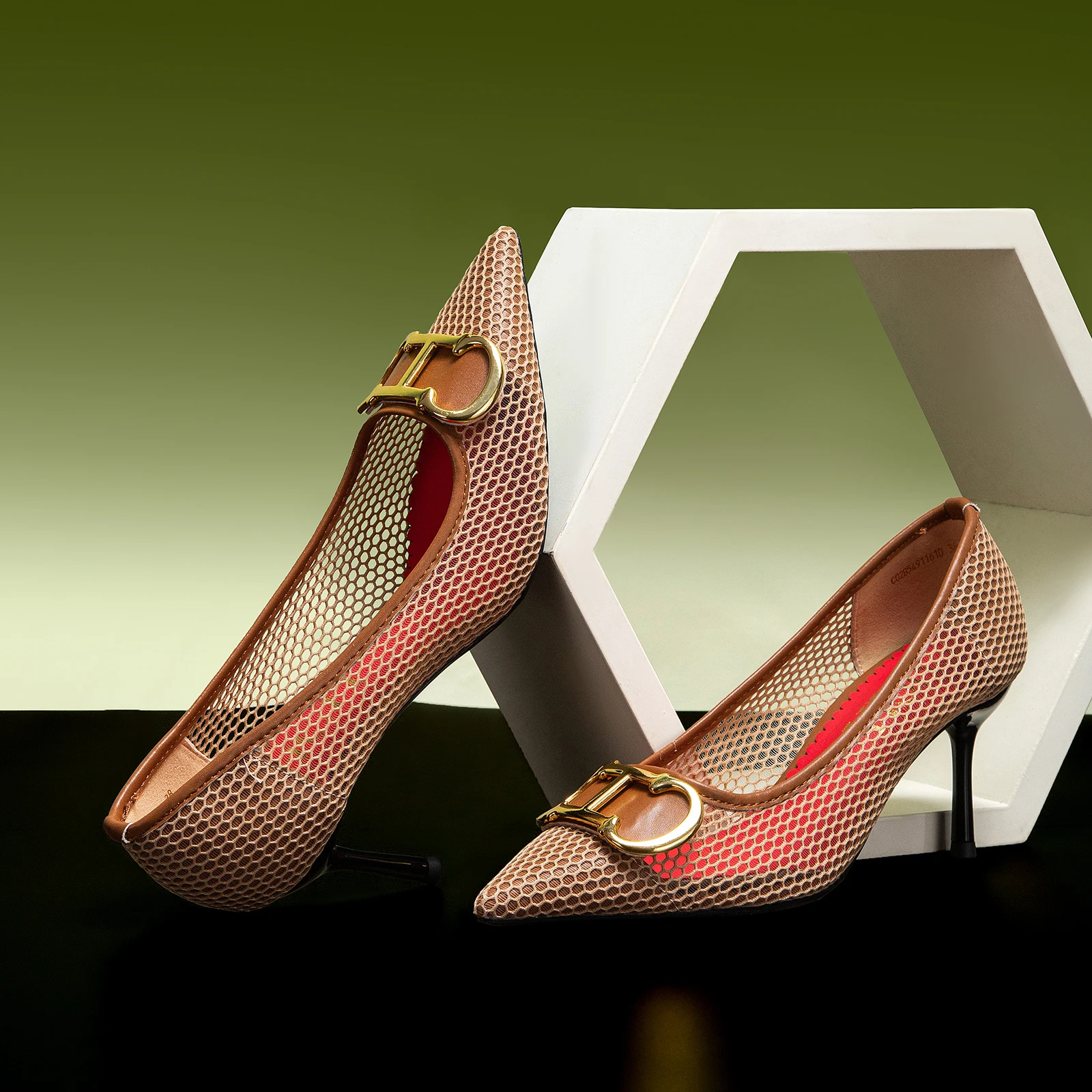 

Hollow Mesh Design Solid Color Simple Women's High Heels Fine Workmanship Wear Comfortable Hundreds of Women's Single Shoes