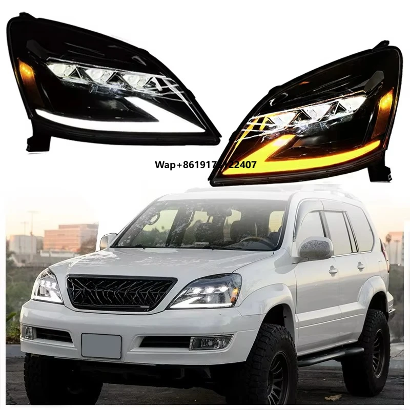 

Светодиодные фары в сборе для GX470 2003-2009 дневные ходовые фары дальнего света модифицированные фары автомобильные аксессуары