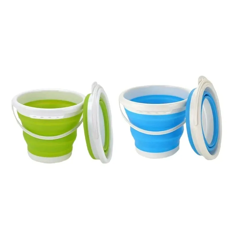 Large Portable Collapsible Round Bucket Foldable Water Pail for Outdoor Fishing Travel Car Washing Sturdy Carry for Dormitory