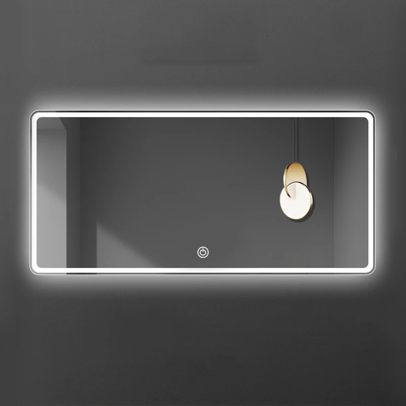 Washroom Shaving Mirror Rectangular Design Aesthetic Wall Mounted Bathroom Mirror Clear Illuminated Espejo Inteligente Furniture