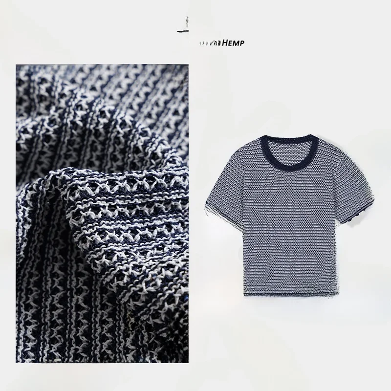 

Женская летняя трикотажная футболка Han Han Mu с коротким рукавом, в полоску, с цветными блоками, дышащая, удобная, для повседневной носки, FSY50624