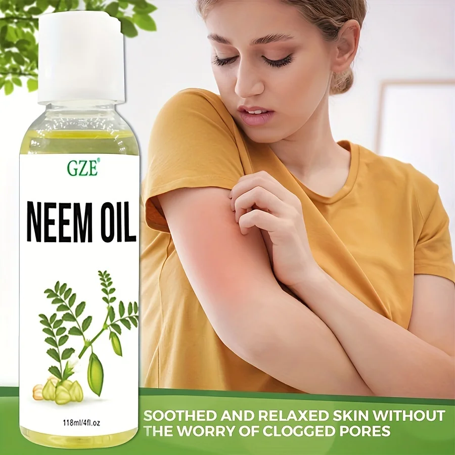 GZE Neem Oil for Skin, Hair Growth Undiluted Cold-Pressed, Uses for Hair, Skin, and Nails