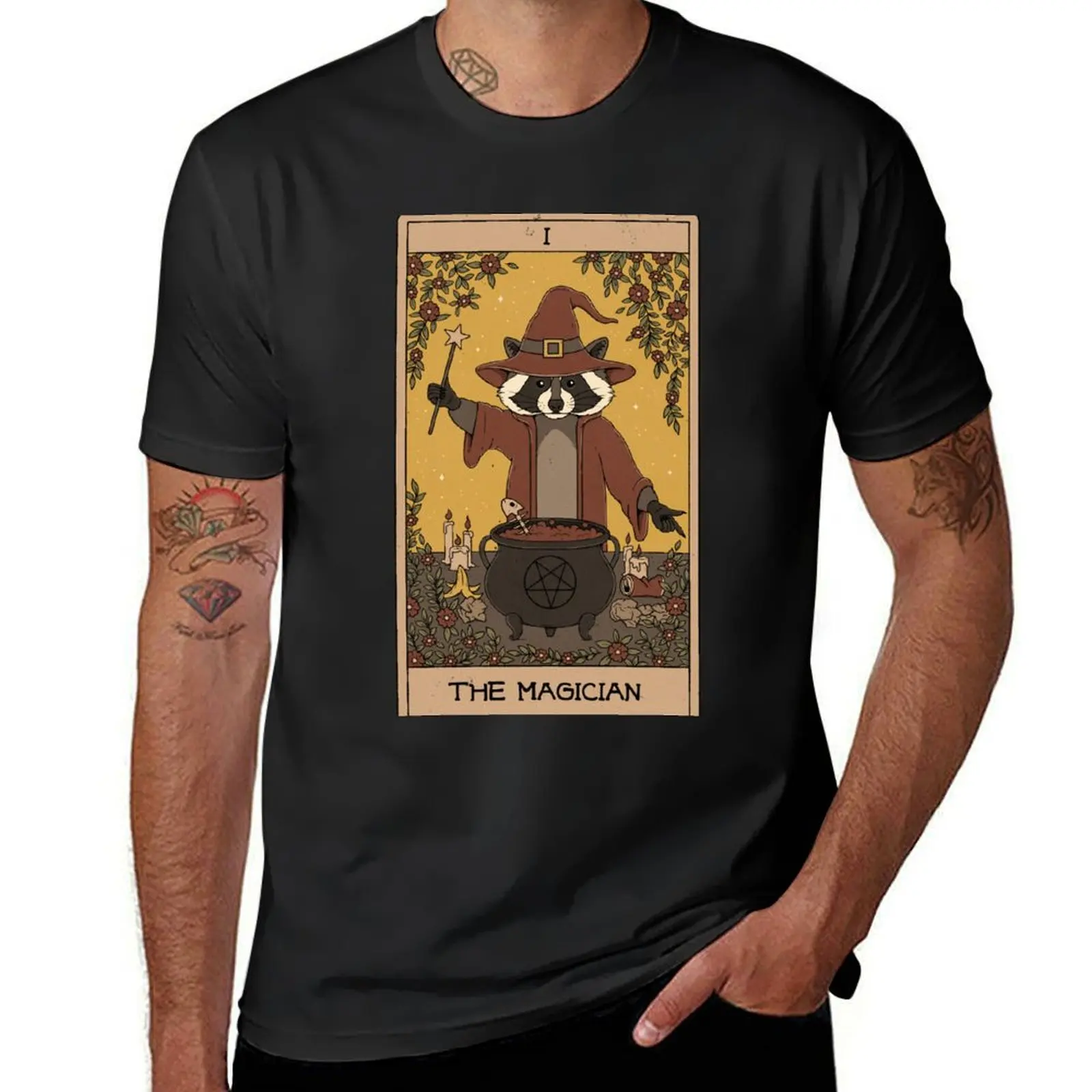 The Magician - Raccoons Tarot T-Shirt shirts graphic tees kawaii clothes Short sleeve tee heavy weight t shirts for men