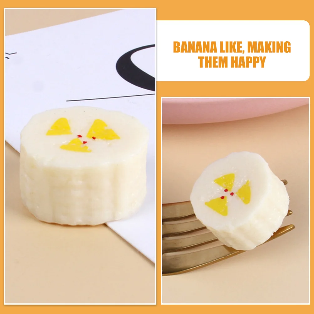 

8Pcs Simulation Banana Decors Plastic Fruits Slices Lifelike Artificial Vegetables Fruits Kitchen Table Centerpieces
