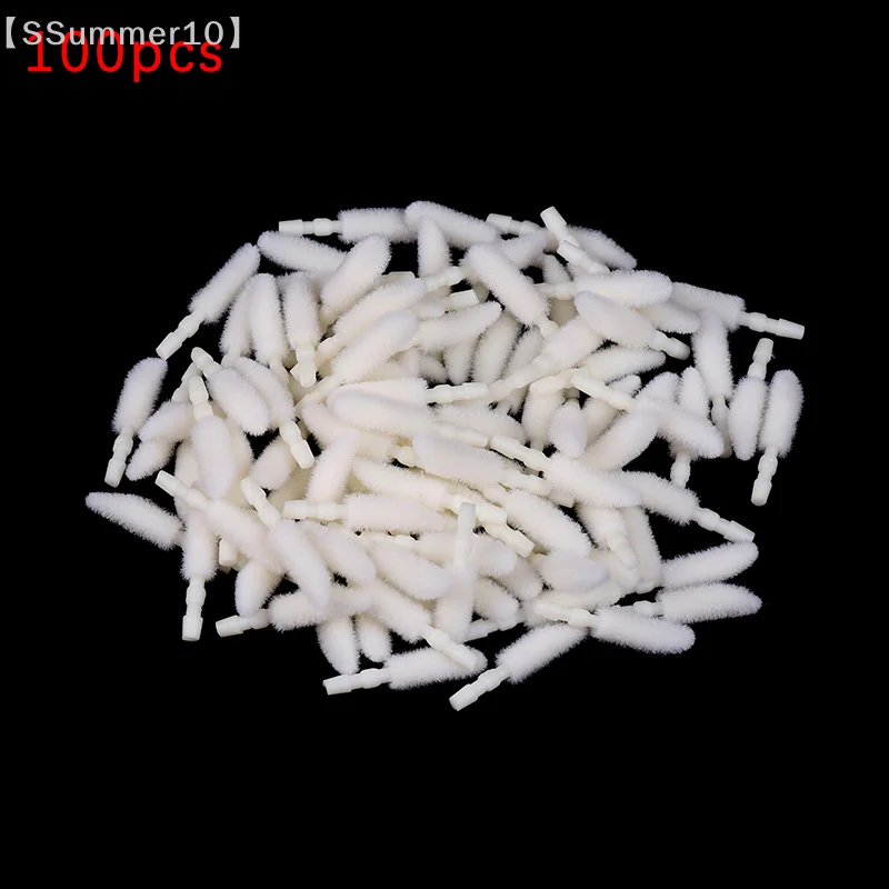 【SSummer10】100Pcs Disposable Cotton Head Cosmetic Lip Brush - Eyeshadow Lip Gloss Makeup Tool Applicator【SS】