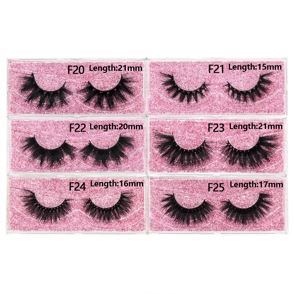 Großhandel Nerzwimpern 3D Flauschige Wispy 12mm-20mm Wimpern Natürliche Weiche Flauschige Falsche Wimpern 500 Stile Verfügbar – Detail 18