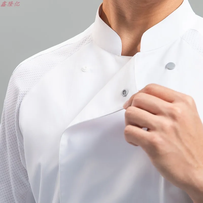 Uniforme de chef de hotel ocidental restaurante steakhouse verão manga curta roupas de trabalho cantina padeiro roupas de chef