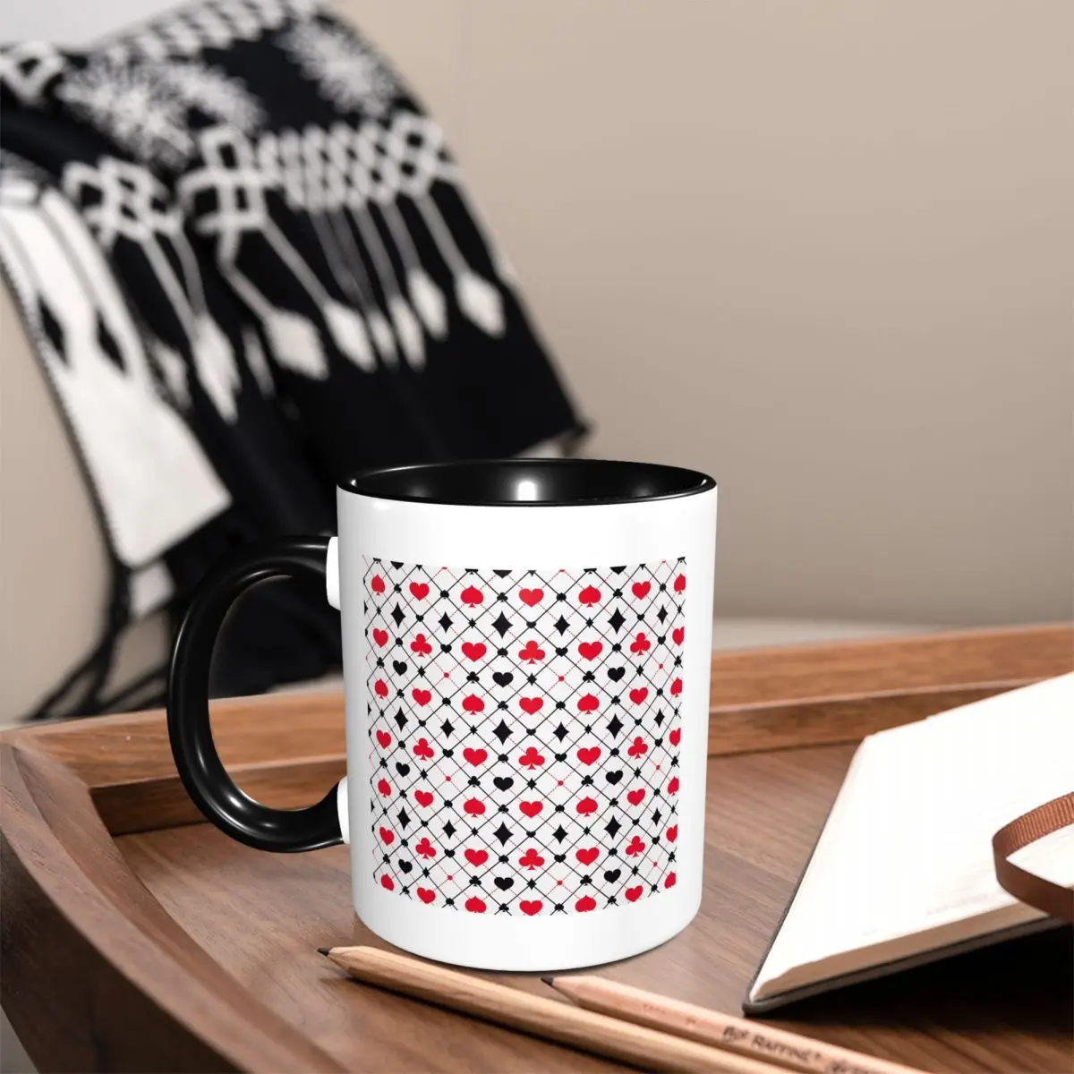 Playing Cards Poker Print Mug Funny Ceramic Coffee Cups Tea Mugs Milk Cup Drinkware Gift for Friends