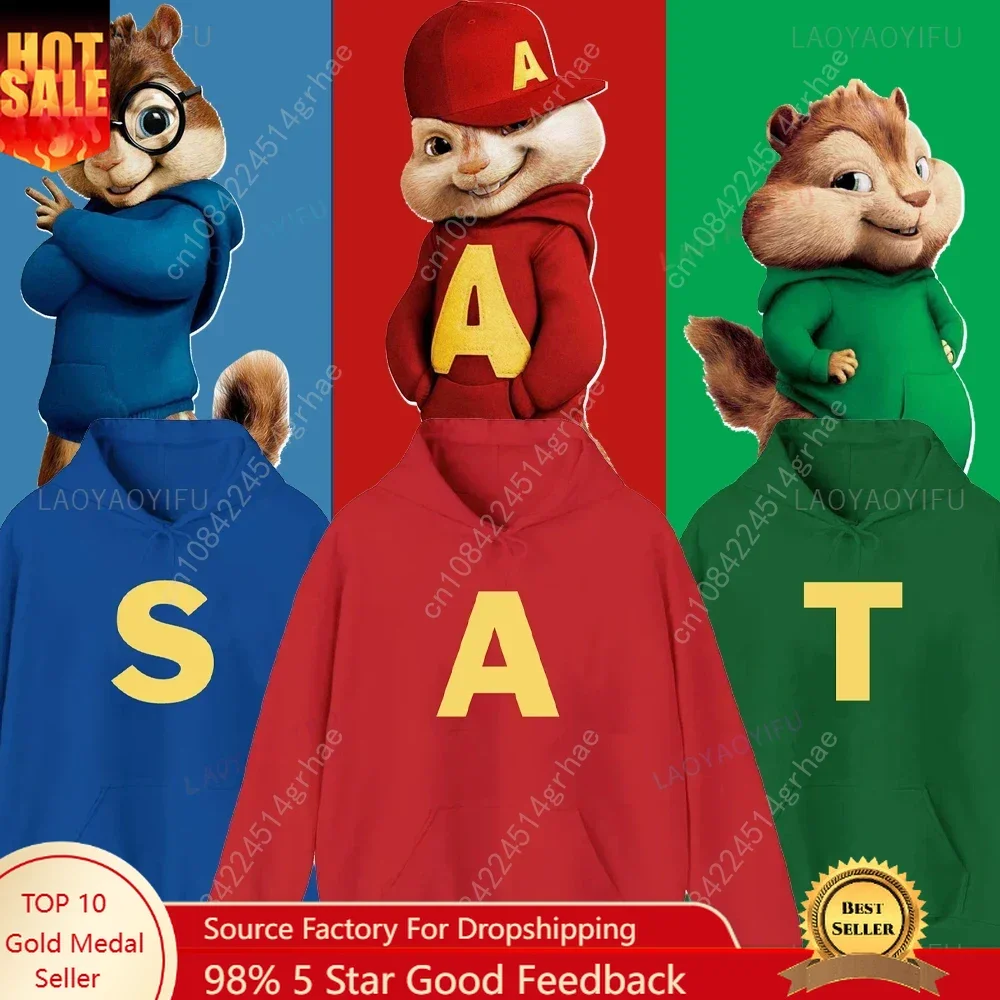 

Alvin and The Chipmunks: The Squeakquel's Pullover Woman Manfashion Drop Shoulder Sweatshirt Is Available for Best Friend Hoodie