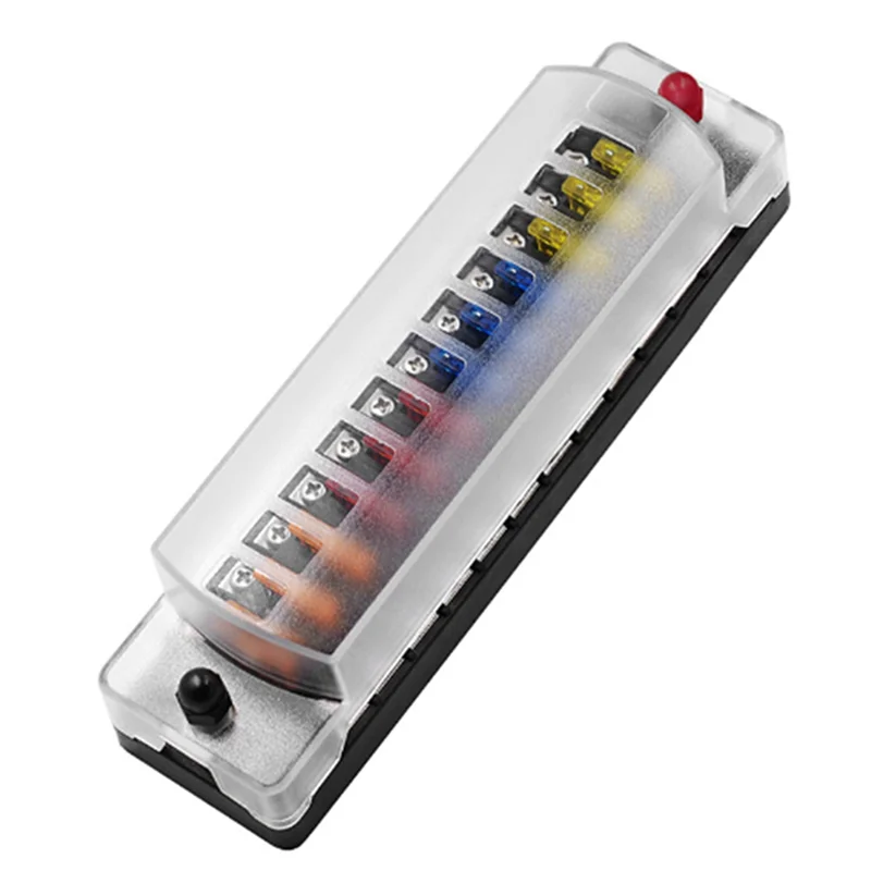 

32 В 75 А Кронштейн блока предохранителей для лодки, 12-контактный блок предохранителей с крышкой, сменные аксессуары для автомобилей, лодок, грузовиков, буксиров