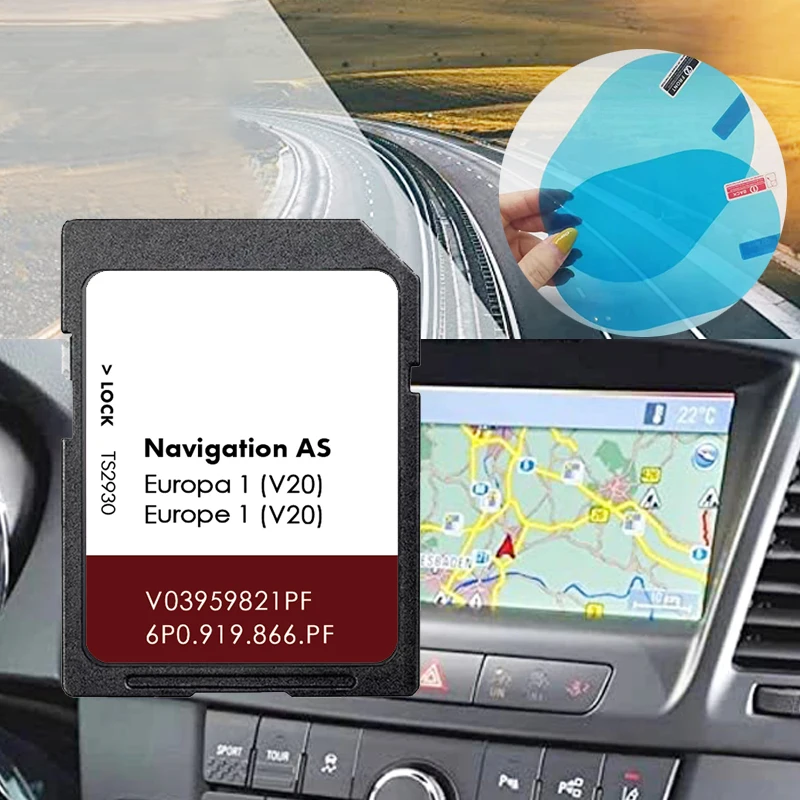 

for Seat AS V20 SD Map Card Cards MIB2 Europe Navi Navigation 2025 with Anti Fog Reaview Stickers