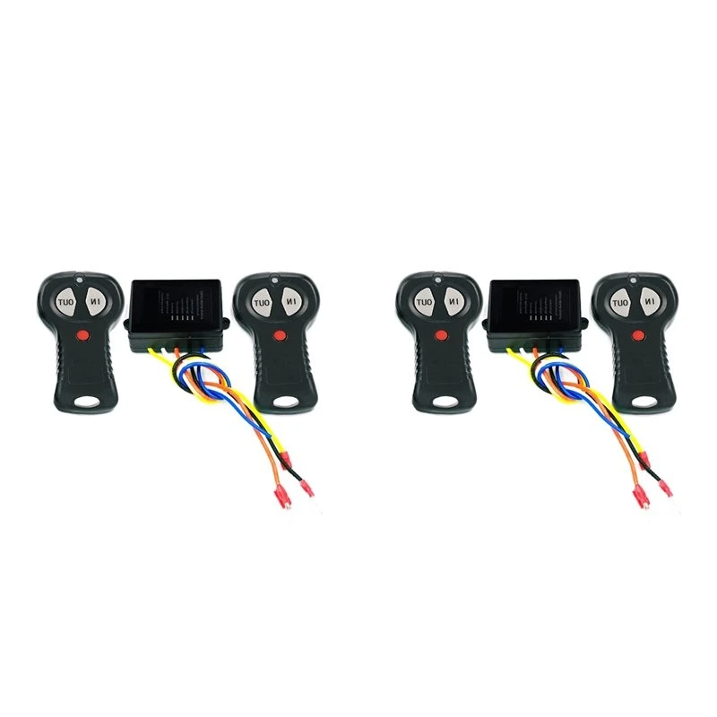 ABOK-2X 12V/24V Wireless Electric Winch Remote Control Switch Kit For Jeep Handset Switch Controller Winch Remote Receiver