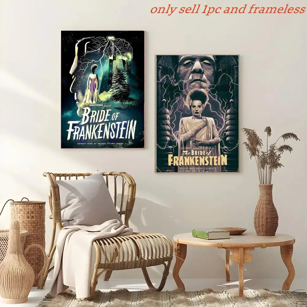 B-Bride Of F-Frankenstein Horror Movie Poster Painting And Print Wall Art Picture For Home Room Decor Gifts
