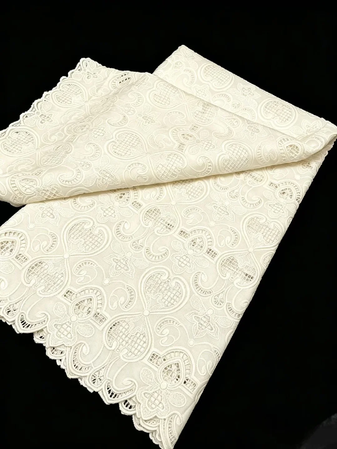 African Nigerian Tulle Lace Fabric for Dress Sewing High Quality Damask Cotton Pure Embroidery Wedding chiffon 5Yard AT2988A-1
