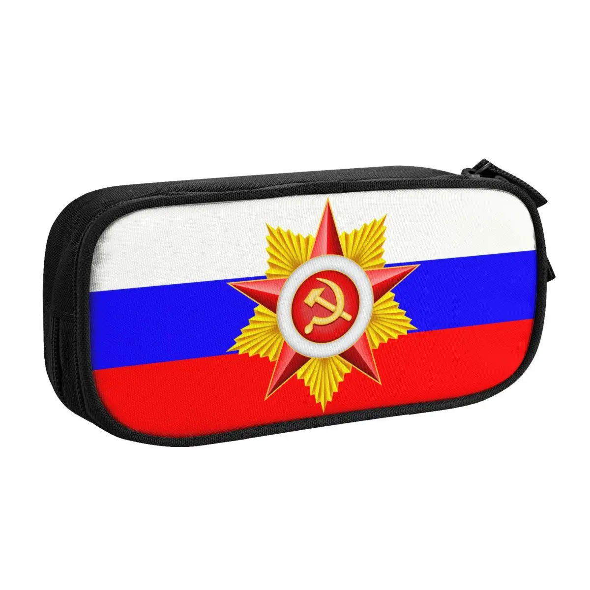 Custom Red Srar Soviet Union Symbol Pencil Case for Russian CCCP USSR Socialist Flag Pen Bag Box School Accessories