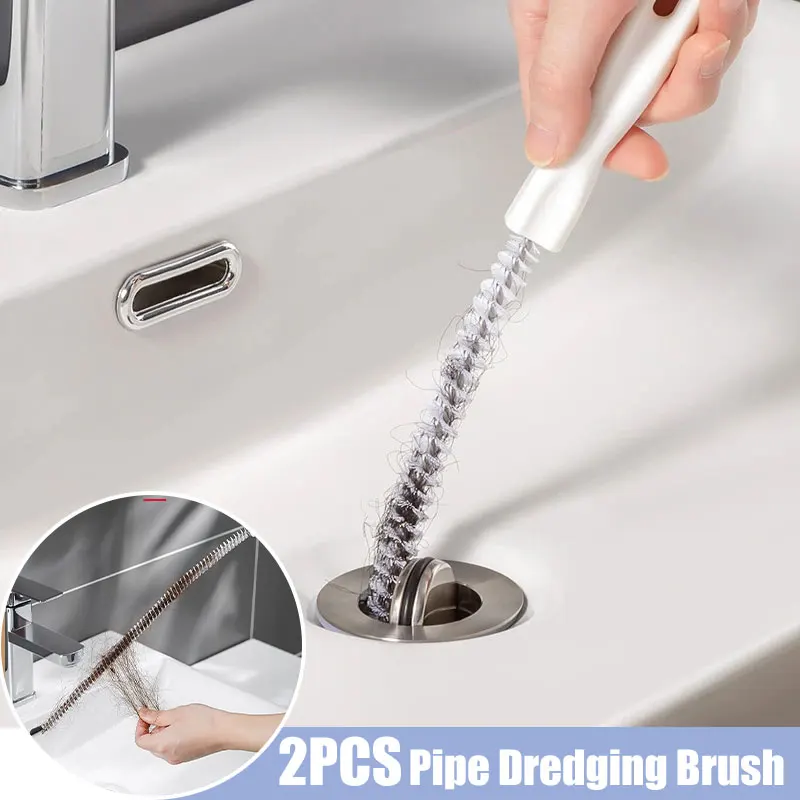 

65/45cm Pipe Dredging Brush Bathroom Hair Sewer Sink Cleaning Brush Drain Cleaner Flexible Cleaner Clog Plug Hole Remover Tool