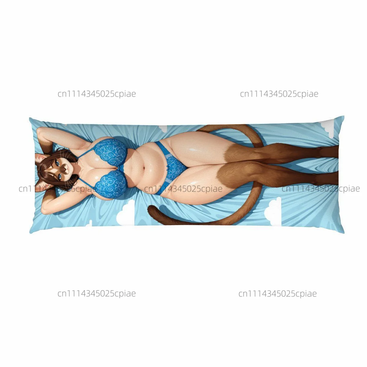 Anime Anthro Cat Girl Body Pillow Cover Double-Sided Print Life-Size Pillowcase Bedroom Home Decor Long Dakimakura Cushion Cover - view 4