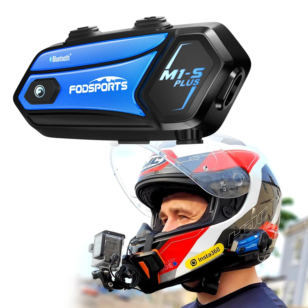 ZUIMI 10Riders M1-S PLUS Fodsports Intercomunicador Moto Helmet Intercom Helmet Bluetooth Headsets Motorcycle Intercom