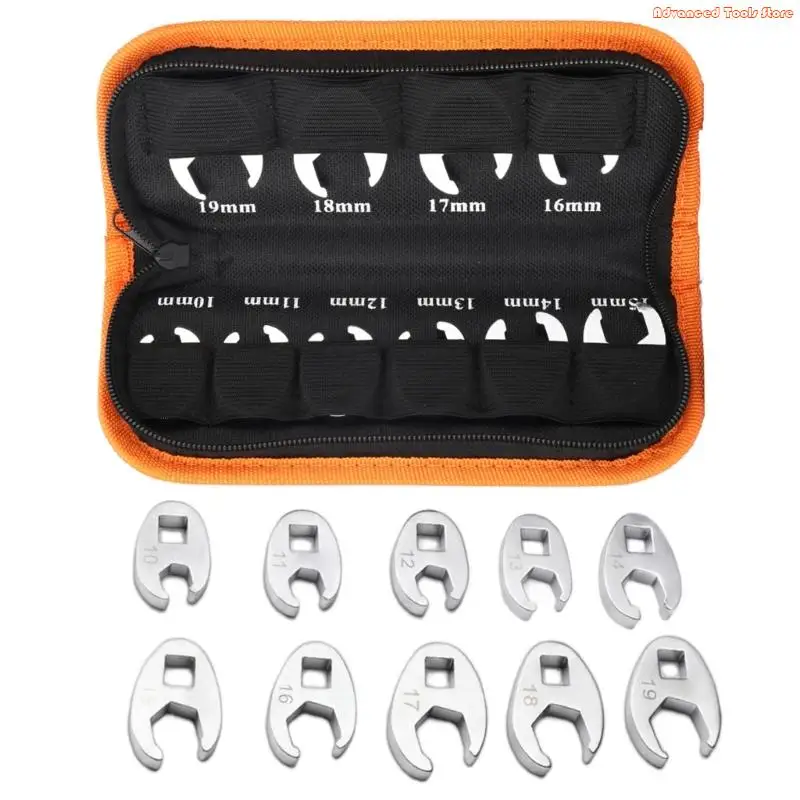 10-19mm Crowfoot Wrench 3/8'' Drive For Automotive Repair And Maintenance Tasks W91B