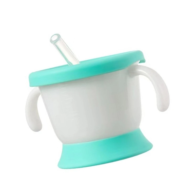 Taza para beber agua para niños pequeños, taza silicona a prueba fugas, taza entrenamiento, taza con pajita para bebé,